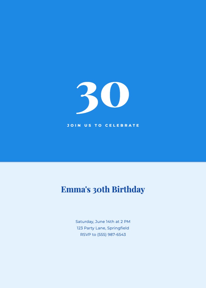 30th Birthday — Bold Block