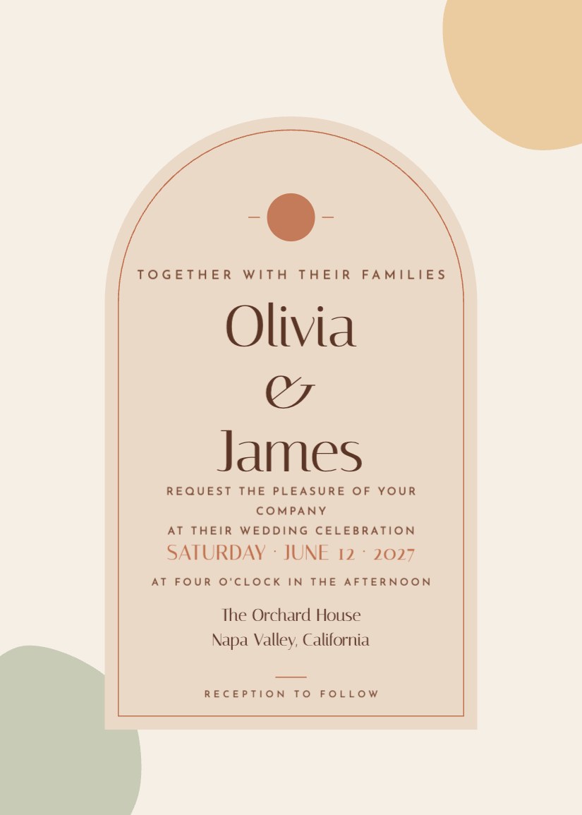 Terracotta Arch wedding invitation